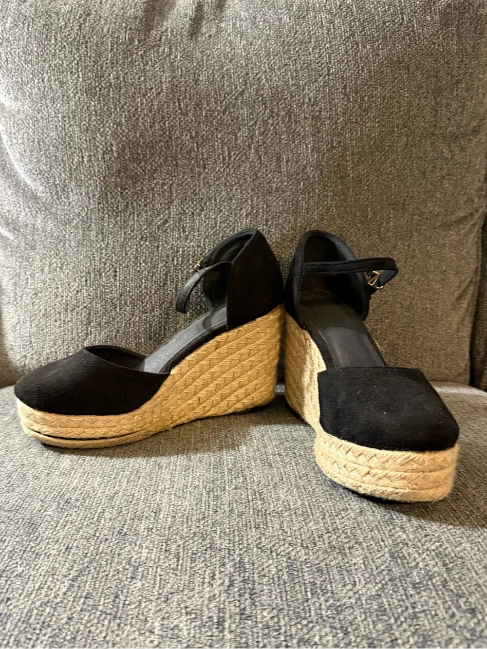 Black Espadrille Platform Sandals